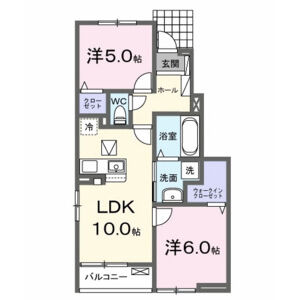 2LDK 間取り図