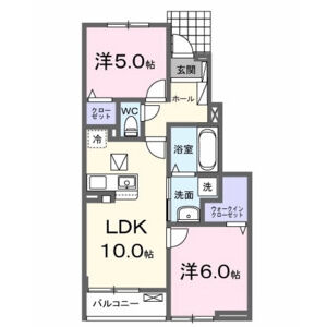 2LDK 間取り図
