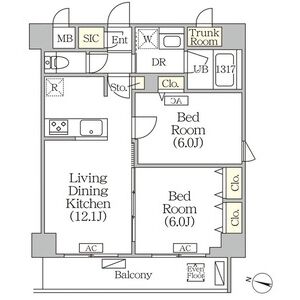 2LDK 間取り図