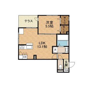 1LDK 間取り図