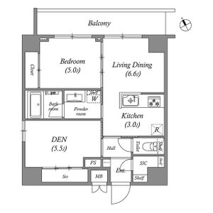 1LDK 間取り図