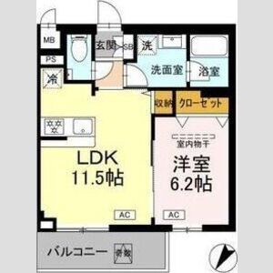 1LDK 間取り図