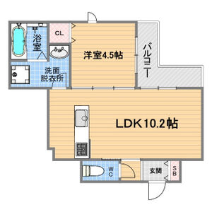 1LDK 間取り図