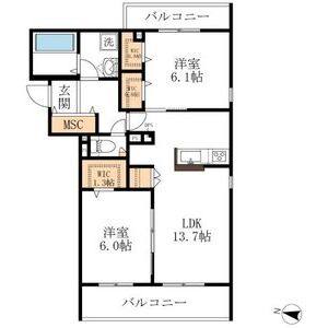 2LDK 間取り図