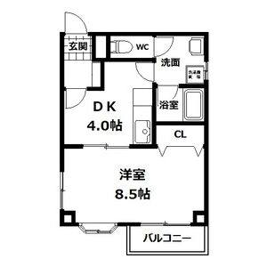 1DK 間取り図