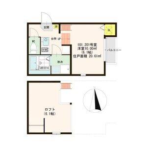 1K 間取り図