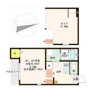 1K 間取り図