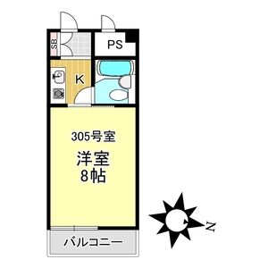 1K 間取り図