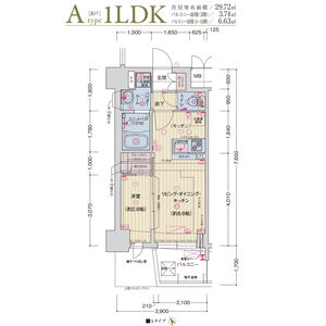 1LDK 間取り図