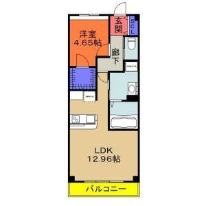 1LDK 間取り図