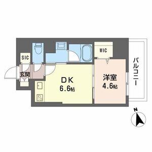 1DK 間取り図