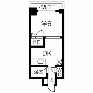 1DK 間取り図
