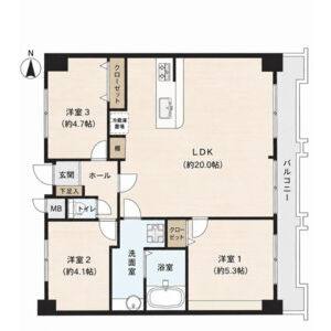 3LDK 間取り図