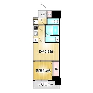 1DK 間取り図