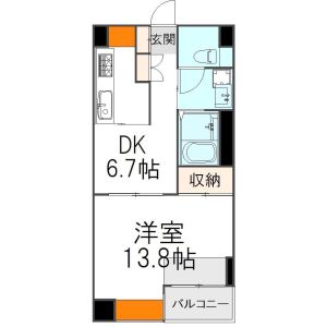 1DK 間取り図
