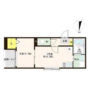 1DK 間取り図