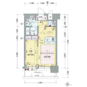 1DK 間取り図