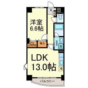 1LDK 間取り図