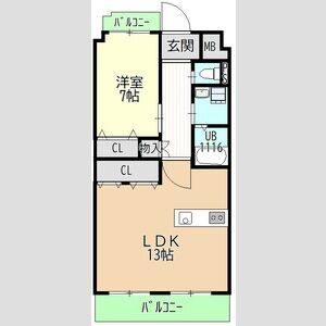 1LDK 間取り図
