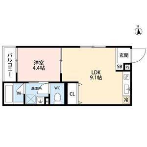 1LDK 間取り図
