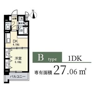 1DK 間取り図