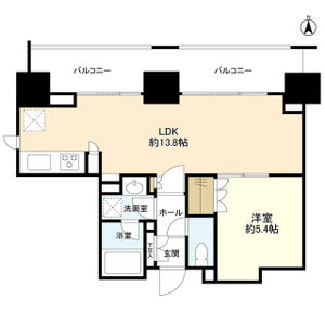 1LDK 間取り図