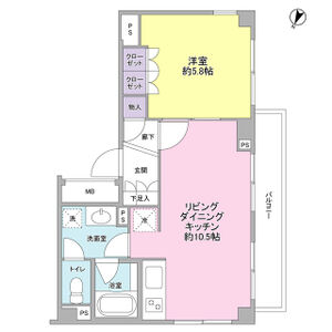 1LDK 間取り図