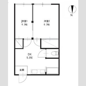 2DK 間取り図