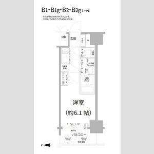 1K 間取り図