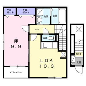 1LDK 間取り図