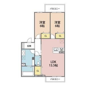 2LDK 間取り図