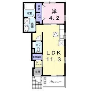 1LDK 間取り図