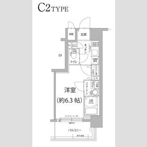 1K 間取り図