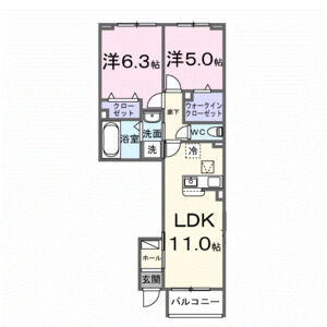 2LDK 間取り図