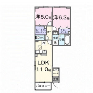 2LDK 間取り図
