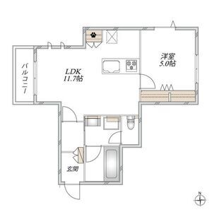 1LDK 間取り図