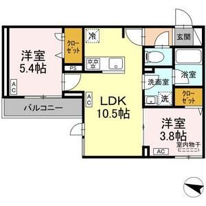 2LDK 間取り図