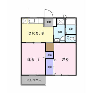2DK 間取り図