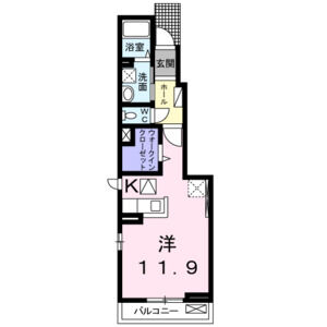 1K 間取り図