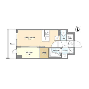 1DK 間取り図