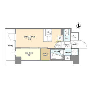1DK 間取り図