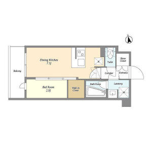 1DK 間取り図
