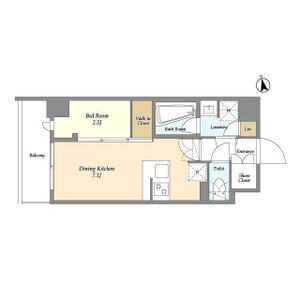 1DK 間取り図