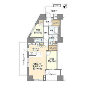 2LDK 間取り図