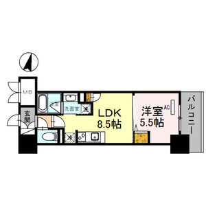 1LDK 間取り図