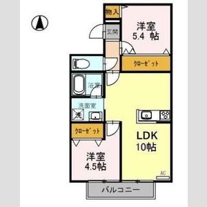 2LDK 間取り図