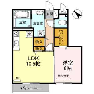1LDK 間取り図