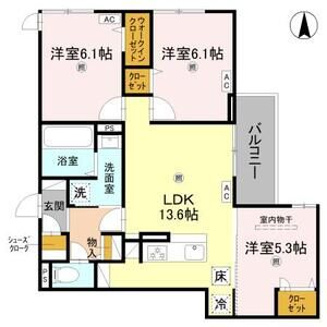 3LDK 間取り図