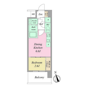 1DK 間取り図
