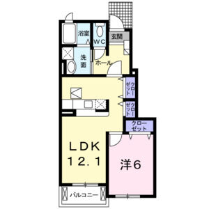 1LDK 間取り図